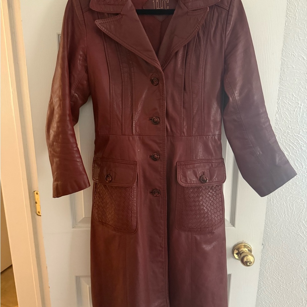 Vintage Maroon Leather Jacket